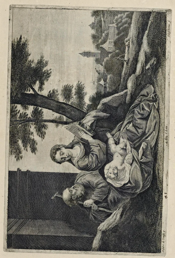 An illustration from Davidis Teniers Antuerpiensis, pictoris, et a cubiculis ser.mis principibus Leopoldo Guil. archiduci et Ioanni Austriaco, Theatrum pictorium : in quo exhibentur ipsius manu delineatae, eiusque curâ in aes incisae picturae archetipae italicae, quas ipse ser.mus archidux in pinacothecam suam Bruxellis collegit, 1660, leaf 108