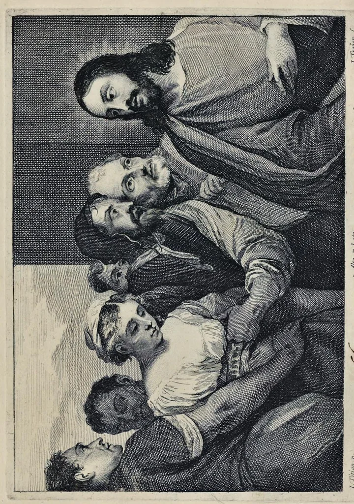 An illustration from Davidis Teniers Antuerpiensis, pictoris, et a cubiculis ser.mis principibus Leopoldo Guil. archiduci et Ioanni Austriaco, Theatrum pictorium : in quo exhibentur ipsius manu delineatae, eiusque curâ in aes incisae picturae archetipae italicae, quas ipse ser.mus archidux in pinacothecam suam Bruxellis collegit, 1660, leaf 138