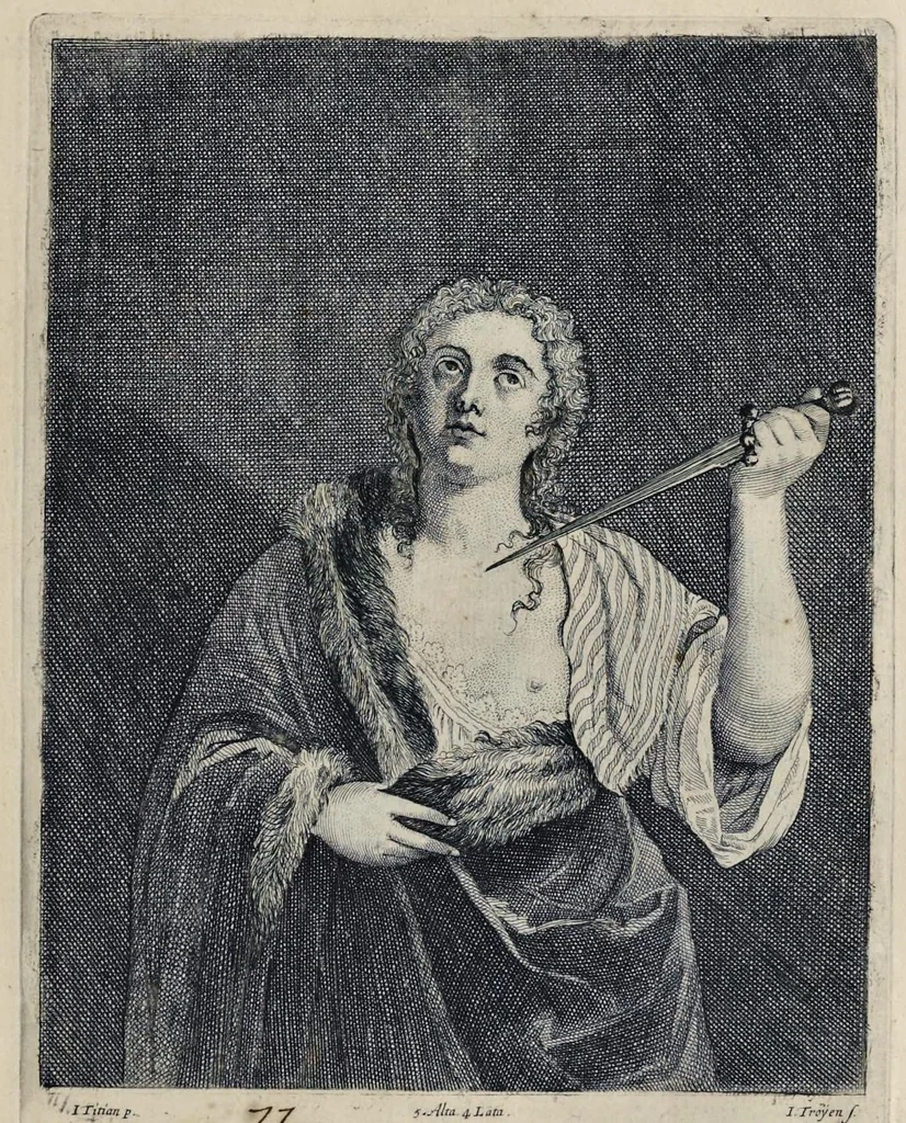 An illustration from Davidis Teniers Antuerpiensis, pictoris, et a cubiculis ser.mis principibus Leopoldo Guil. archiduci et Ioanni Austriaco, Theatrum pictorium : in quo exhibentur ipsius manu delineatae, eiusque curâ in aes incisae picturae archetipae italicae, quas ipse ser.mus archidux in pinacothecam suam Bruxellis collegit, 1660, leaf 180