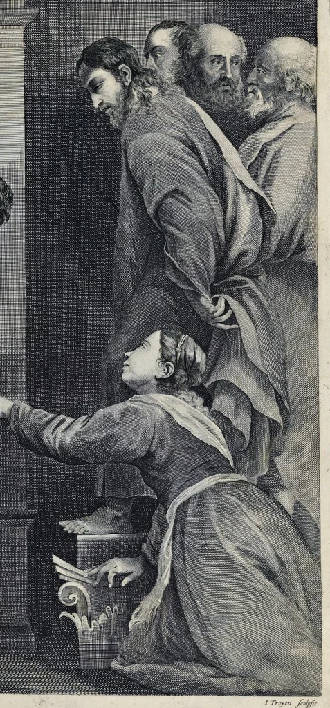 An illustration from Davidis Teniers Antuerpiensis, pictoris, et a cubiculis ser.mis principibus Leopoldo Guil. archiduci et Ioanni Austriaco, Theatrum pictorium : in quo exhibentur ipsius manu delineatae, eiusque curâ in aes incisae picturae archetipae italicae, quas ipse ser.mus archidux in pinacothecam suam Bruxellis collegit, 1660, leaf 226