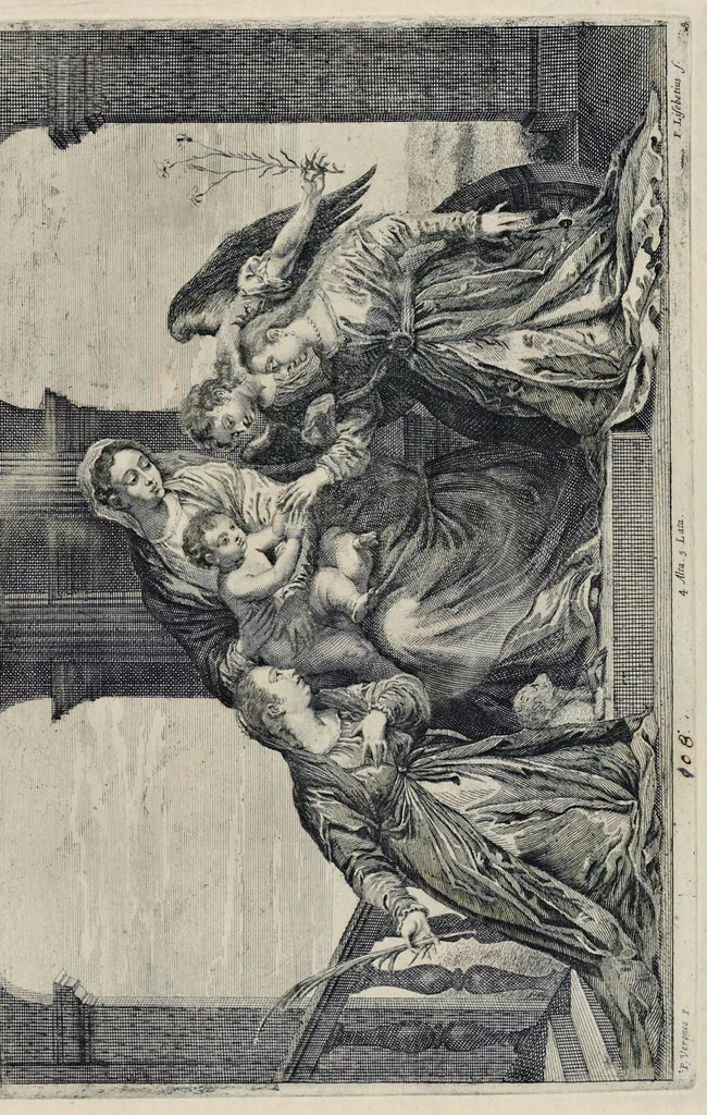 An illustration from Davidis Teniers Antuerpiensis, pictoris, et a cubiculis ser.mis principibus Leopoldo Guil. archiduci et Ioanni Austriaco, Theatrum pictorium : in quo exhibentur ipsius manu delineatae, eiusque curâ in aes incisae picturae archetipae italicae, quas ipse ser.mus archidux in pinacothecam suam Bruxellis collegit, 1660, leaf 246