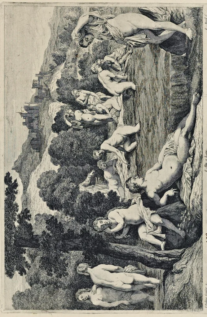 An illustration from Davidis Teniers Antuerpiensis, pictoris, et a cubiculis ser.mis principibus Leopoldo Guil. archiduci et Ioanni Austriaco, Theatrum pictorium : in quo exhibentur ipsius manu delineatae, eiusque curâ in aes incisae picturae archetipae italicae, quas ipse ser.mus archidux in pinacothecam suam Bruxellis collegit, 1660, leaf 378