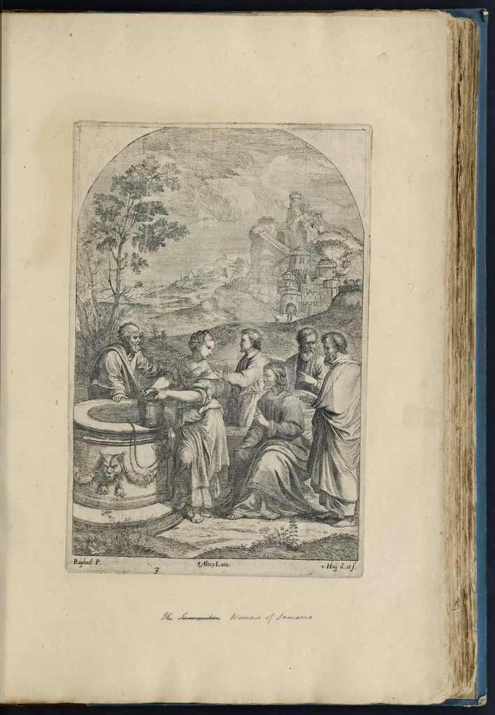 An illustration from Davidis Teniers Antuerpiensis, pictoris, et a cubiculis ser.mis principibus Leopoldo Guil. archiduci et Ioanni Austriaco, Theatrum pictorium : in quo exhibentur ipsius manu delineatae, eiusque curâ in aes incisae picturae archetipae italicae, quas ipse ser.mus archidux in pinacothecam suam Bruxellis collegit, 1660, leaf 46