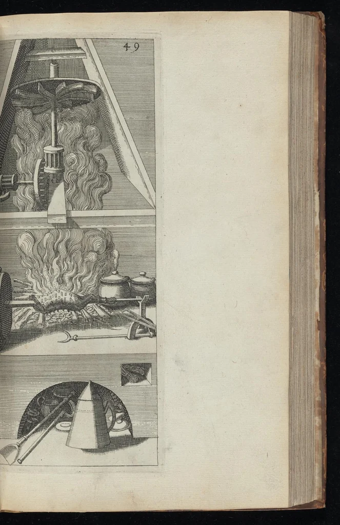 An illustration from La premiere[-seconde] partie des desseins artificiaulx de toutes sortes des moulins : a vent, a l'eau, a cheual & a la main : auec diuerses sortes des pompes & aultres inuentions ..., 1617, leaf 226