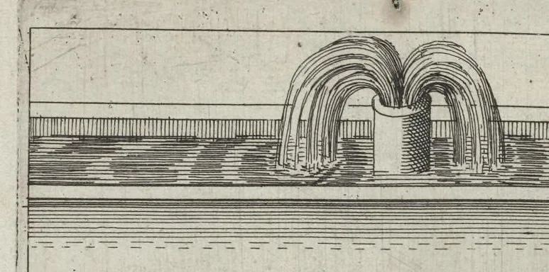 An illustration from La premiere[-seconde] partie des desseins artificiaulx de toutes sortes des moulins : a vent, a l'eau, a cheual & a la main : auec diuerses sortes des pompes & aultres inuentions ..., 1617, leaf 349