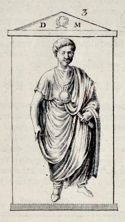 An illustration from Miscellanea eruditae antiquitatis : in quibus marmora, statuae, musiva, toreumata, gemmae, numismata, Grutero, Vrsino, Boissardo, Reinesio aliisque antiquorum monumentorum collectoribus ignota & hucusque inedita referuntur ac illustrantur, 1685, leaf 312