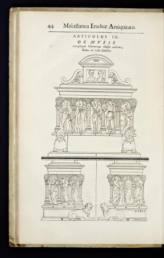 An illustration from Miscellanea eruditae antiquitatis : in quibus marmora, statuae, musiva, toreumata, gemmae, numismata, Grutero, Vrsino, Boissardo, Reinesio aliisque antiquorum monumentorum collectoribus ignota & hucusque inedita referuntur ac illustrantur, 1685, leaf 57