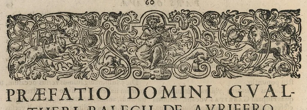 An illustration from Americae pars VIII. : continens primo, descriptionem trivm itinervm nobilissimi et fortissimi equitis Francisci Draken, qui circumnauigato vniuerso terrarum orbe, postea copiis nauticis, ad expugnandum ciuitatem Panamam, in Indiam nauigauit. Secvndo, iter ... Thomae Candisch ... Tertio, duo itinera ... Gvaltheri Ralech quibus describitur ... regnum Gviana, ad septrionem fluminis Orenoque ... cuius ... tabula geographica in fronte operis occurrit., 1625, leaf 71