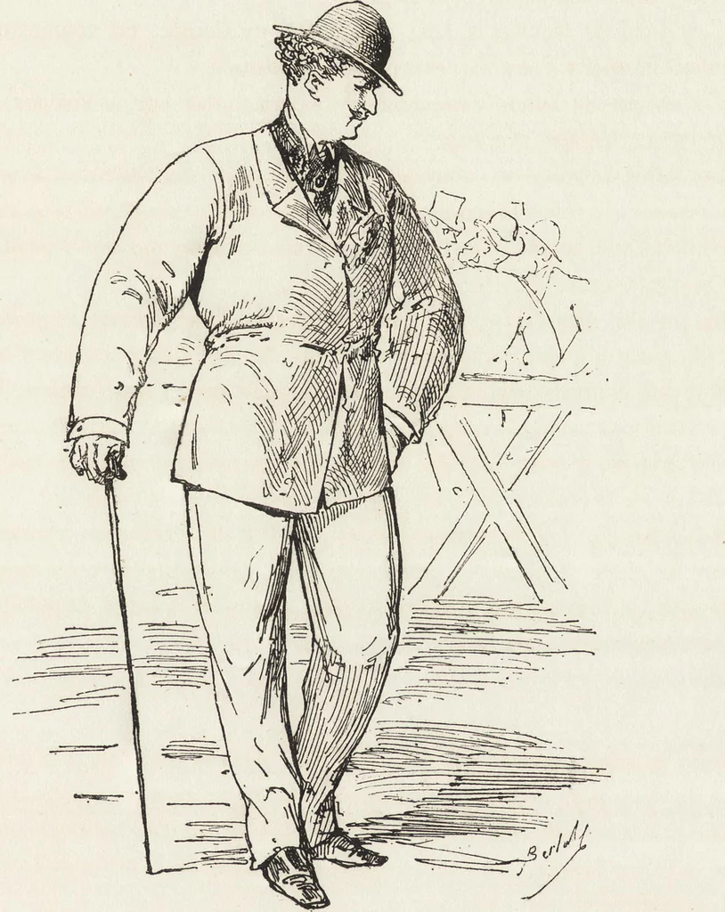 An illustration from La comédie de notre temps ... études au crayon et à la plume, 1874, leaf 100