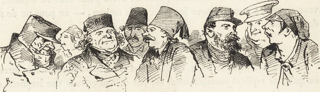 An illustration from La comédie de notre temps ... études au crayon et à la plume, 1874, leaf 103