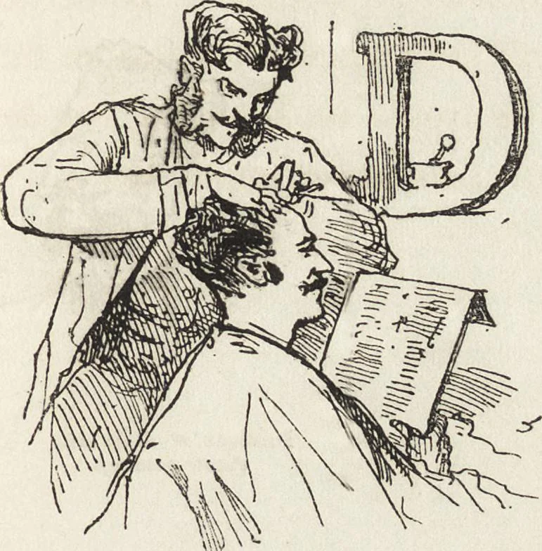 An illustration from La comédie de notre temps ... études au crayon et à la plume, 1874, leaf 108