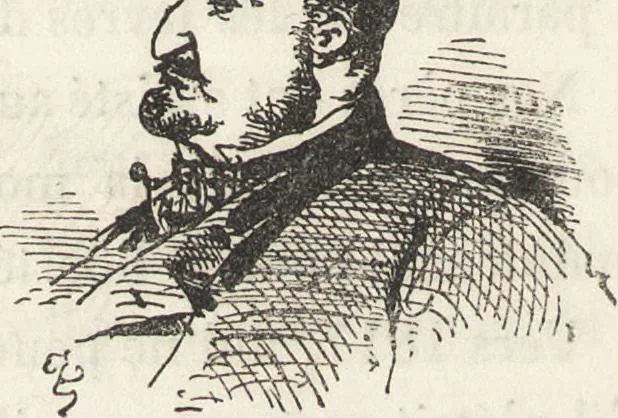 An illustration from La comédie de notre temps ... études au crayon et à la plume, 1874, leaf 109