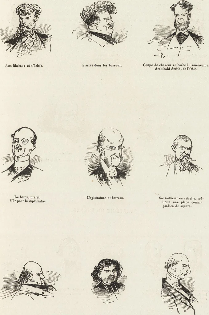 An illustration from La comédie de notre temps ... études au crayon et à la plume, 1874, leaf 114