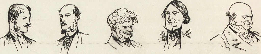 An illustration from La comédie de notre temps ... études au crayon et à la plume, 1874, leaf 115