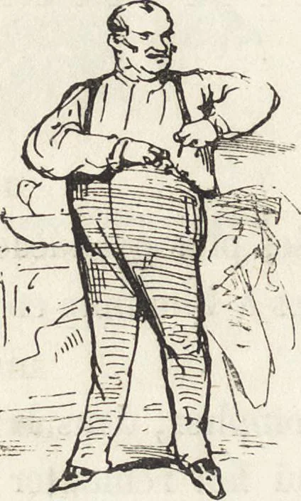 An illustration from La comédie de notre temps ... études au crayon et à la plume, 1874, leaf 117
