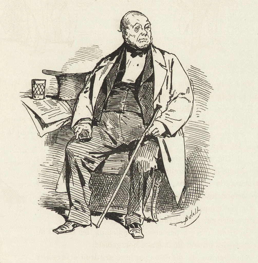 An illustration from La comédie de notre temps ... études au crayon et à la plume, 1874, leaf 118