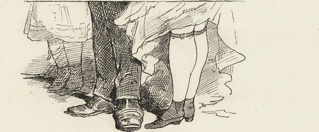 An illustration from La comédie de notre temps ... études au crayon et à la plume, 1874, leaf 134