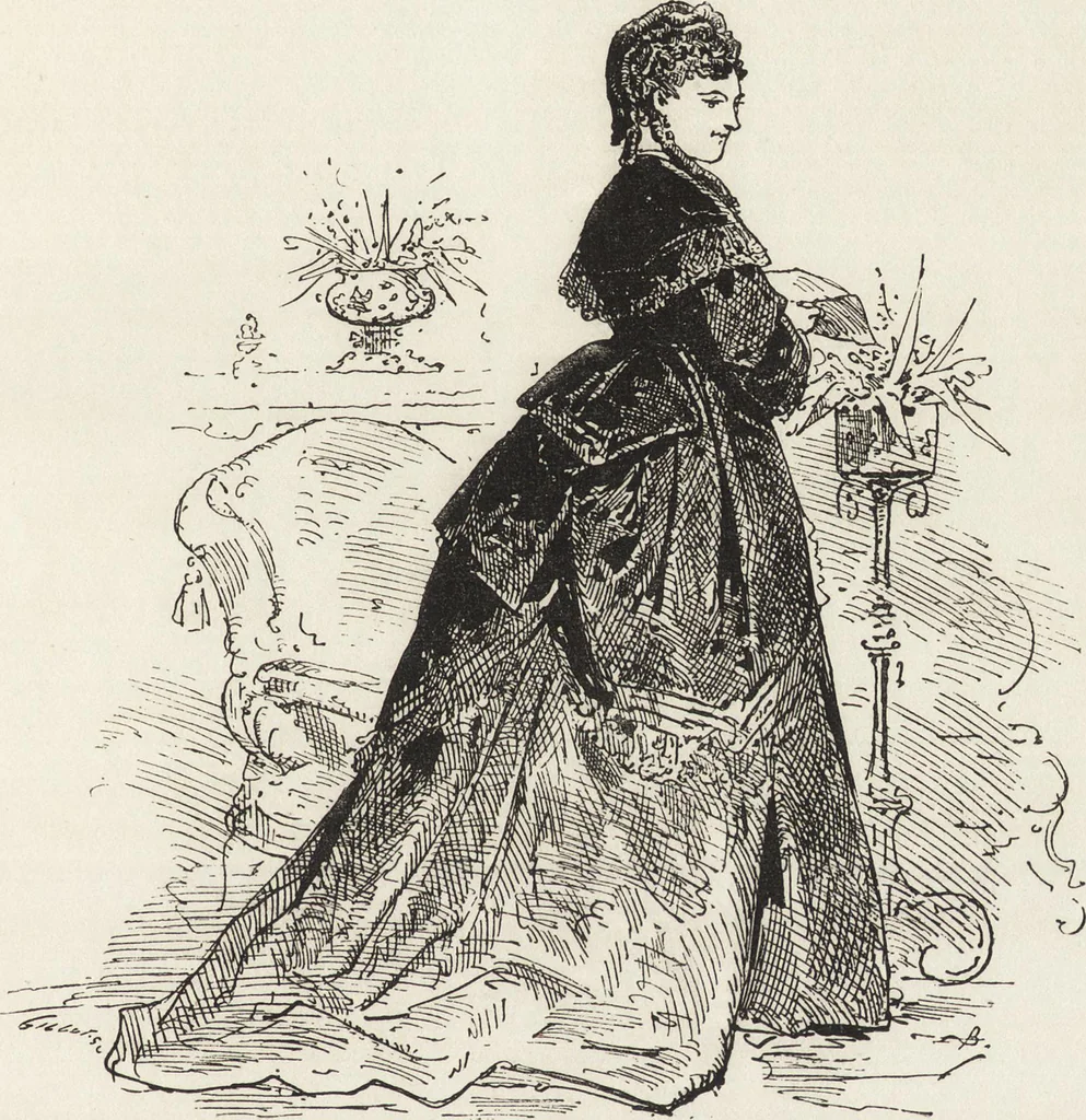 An illustration from La comédie de notre temps ... études au crayon et à la plume, 1874, leaf 146
