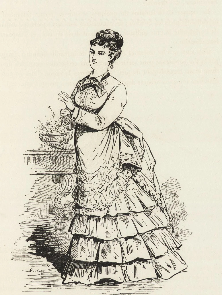 An illustration from La comédie de notre temps ... études au crayon et à la plume, 1874, leaf 152