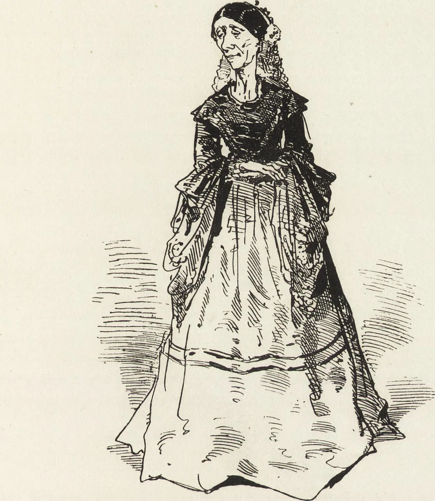 An illustration from La comédie de notre temps ... études au crayon et à la plume, 1874, leaf 154