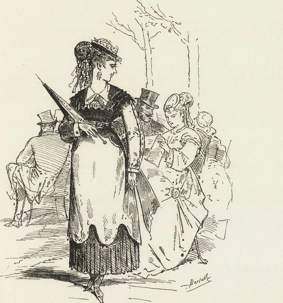An illustration from La comédie de notre temps ... études au crayon et à la plume, 1874, leaf 156