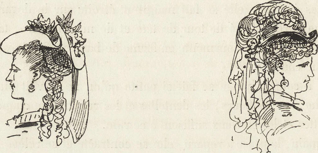 An illustration from La comédie de notre temps ... études au crayon et à la plume, 1874, leaf 169