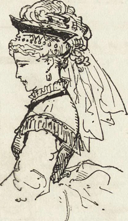 An illustration from La comédie de notre temps ... études au crayon et à la plume, 1874, leaf 170