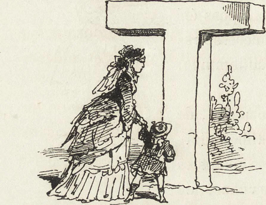 An illustration from La comédie de notre temps ... études au crayon et à la plume, 1874, leaf 171