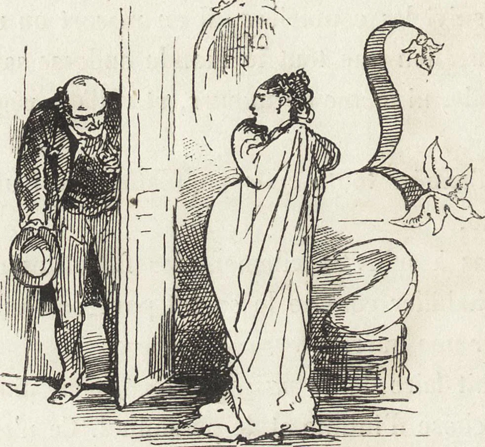 An illustration from La comédie de notre temps ... études au crayon et à la plume, 1874, leaf 173
