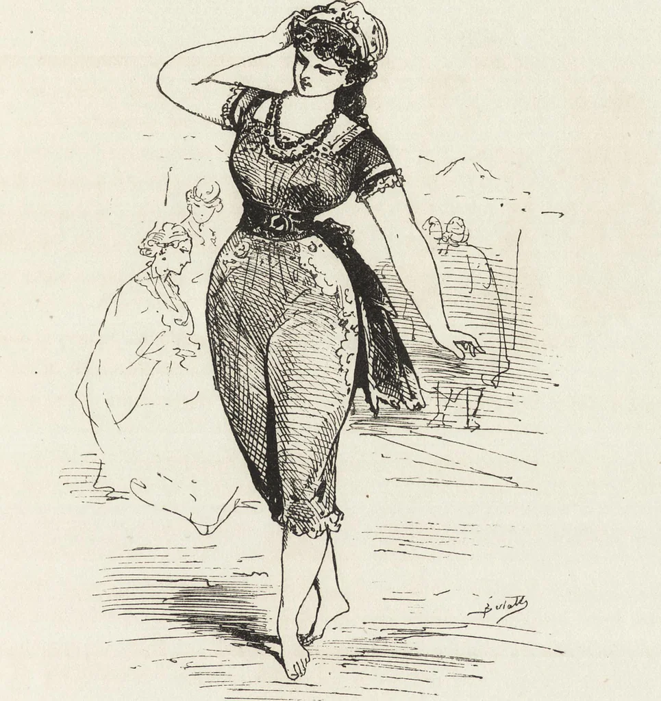 An illustration from La comédie de notre temps ... études au crayon et à la plume, 1874, leaf 174