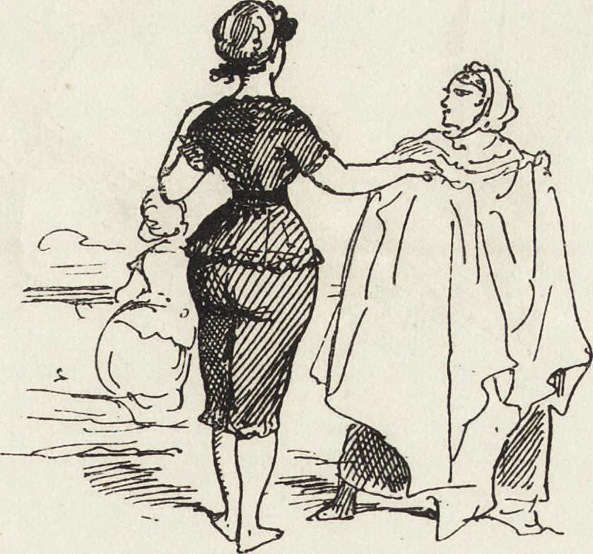 An illustration from La comédie de notre temps ... études au crayon et à la plume, 1874, leaf 176