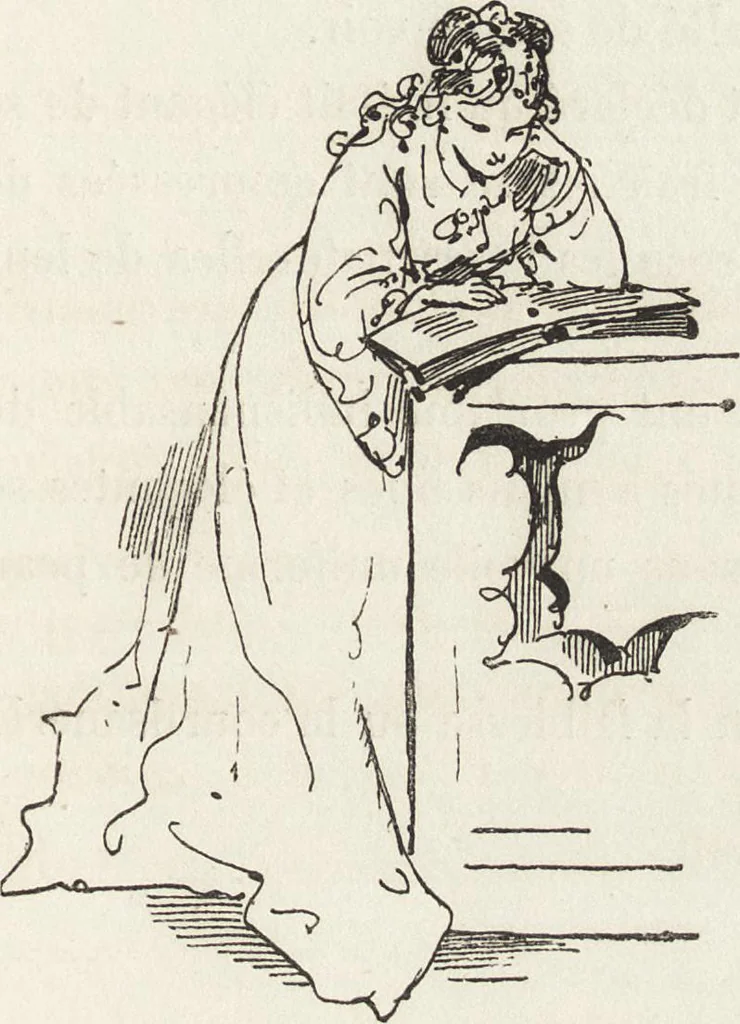 An illustration from La comédie de notre temps ... études au crayon et à la plume, 1874, leaf 178