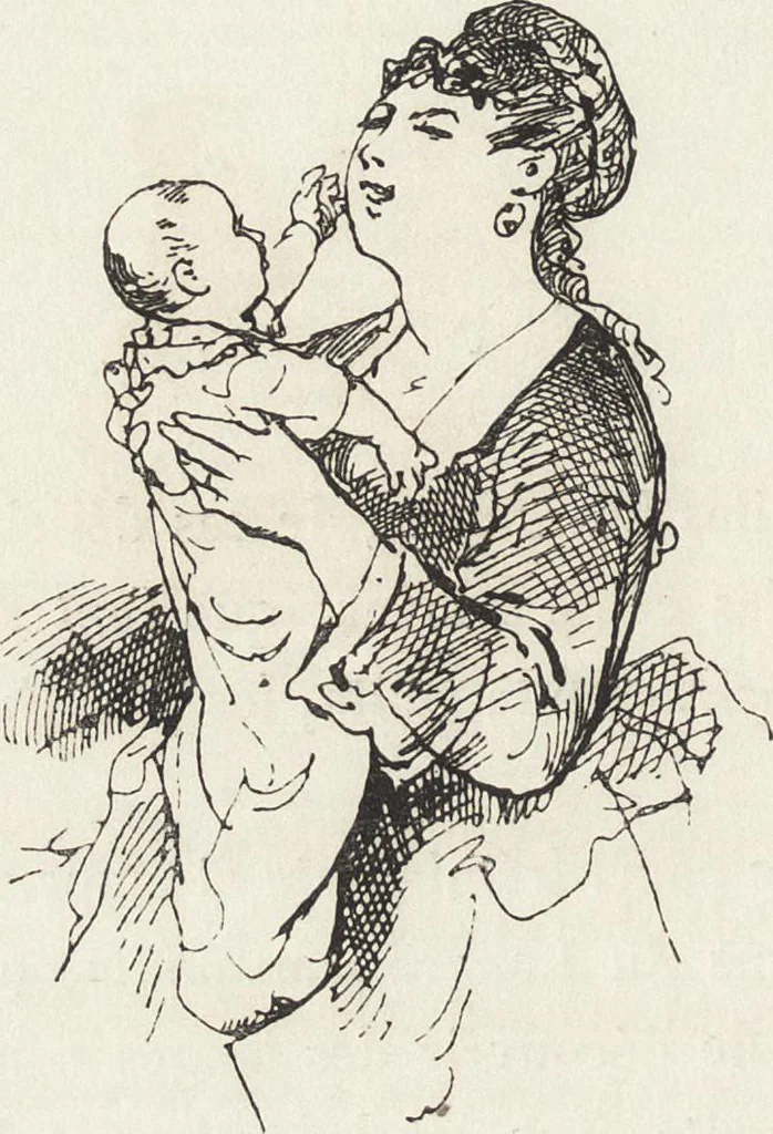 An illustration from La comédie de notre temps ... études au crayon et à la plume, 1874, leaf 183