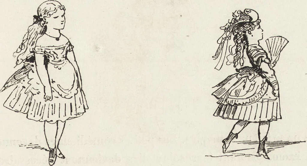 An illustration from La comédie de notre temps ... études au crayon et à la plume, 1874, leaf 184