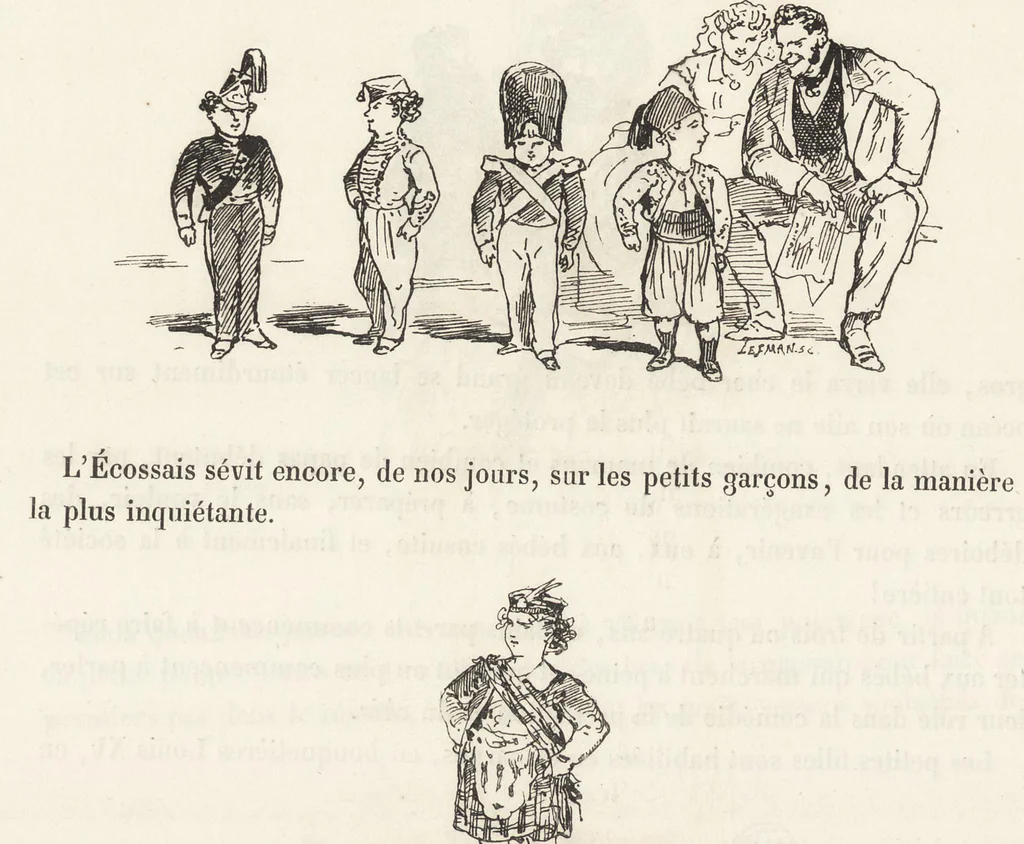 An illustration from La comédie de notre temps ... études au crayon et à la plume, 1874, leaf 185