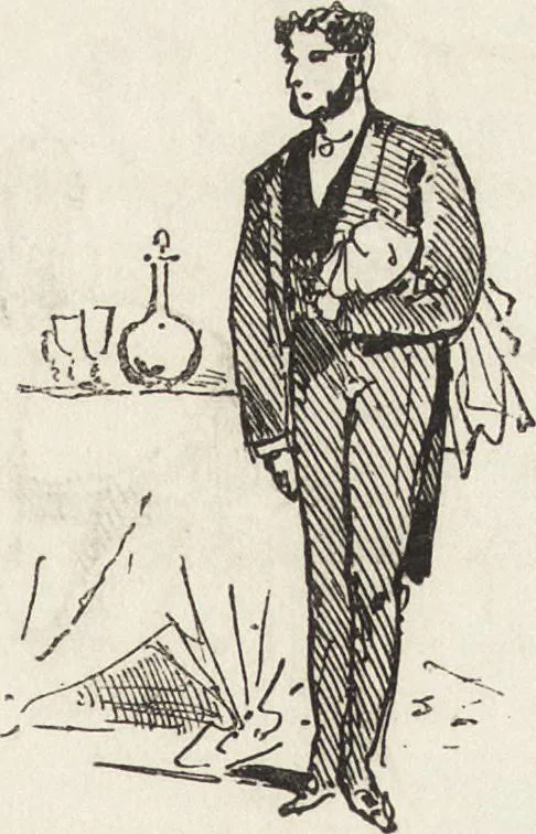 An illustration from La comédie de notre temps ... études au crayon et à la plume, 1874, leaf 194