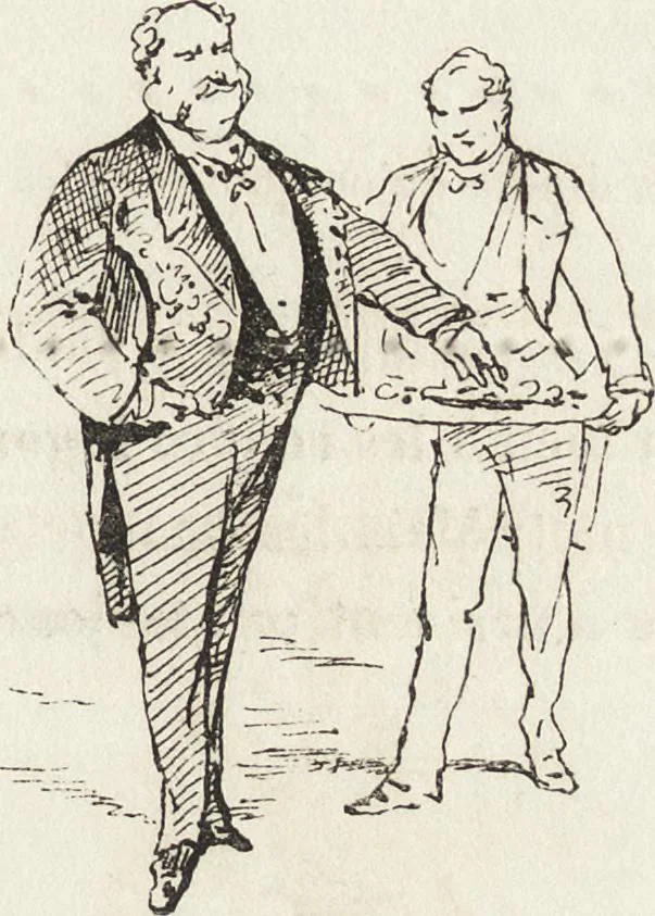 An illustration from La comédie de notre temps ... études au crayon et à la plume, 1874, leaf 202