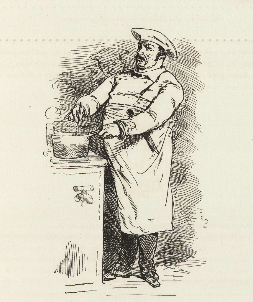 An illustration from La comédie de notre temps ... études au crayon et à la plume, 1874, leaf 204