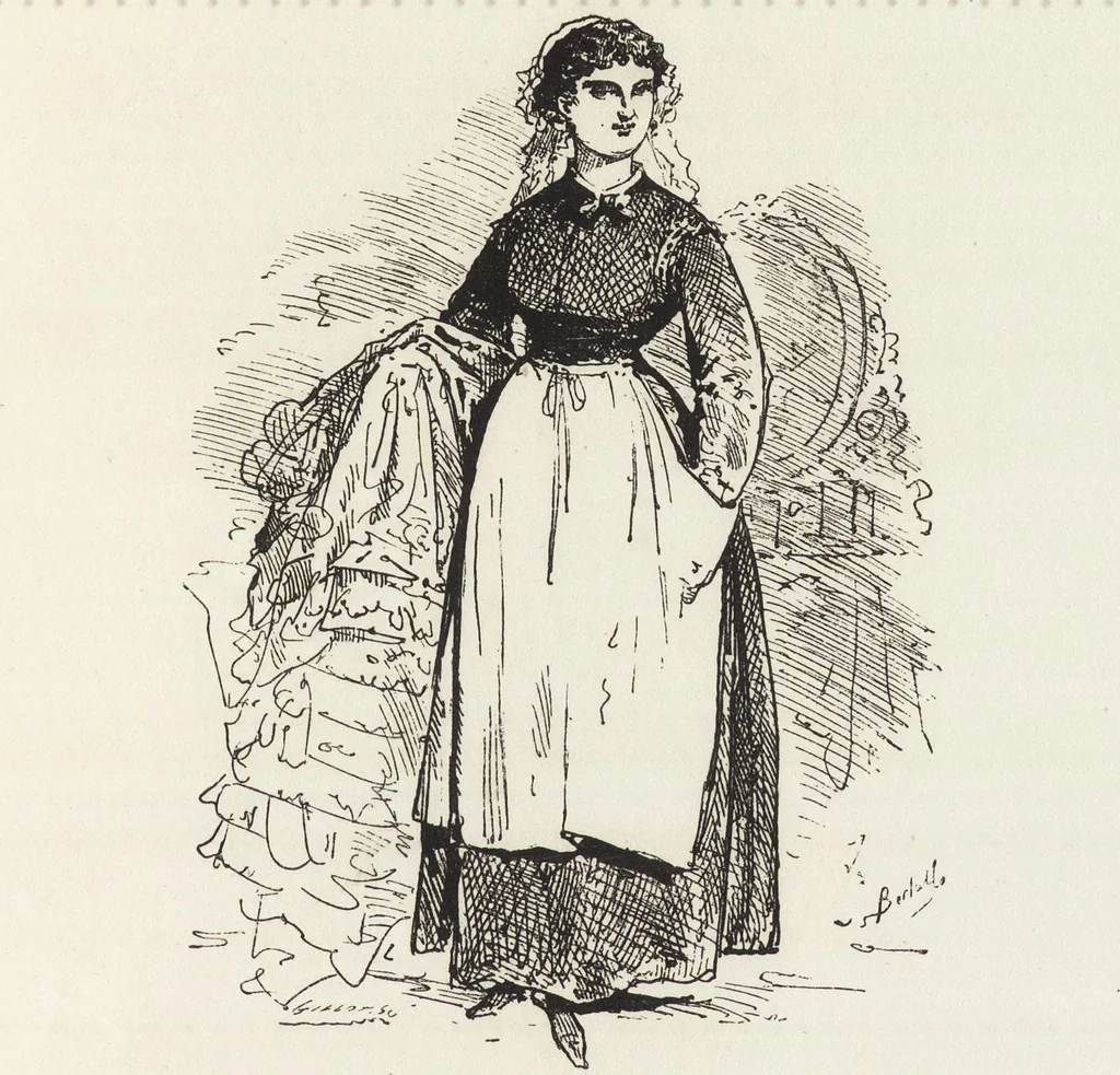 An illustration from La comédie de notre temps ... études au crayon et à la plume, 1874, leaf 206