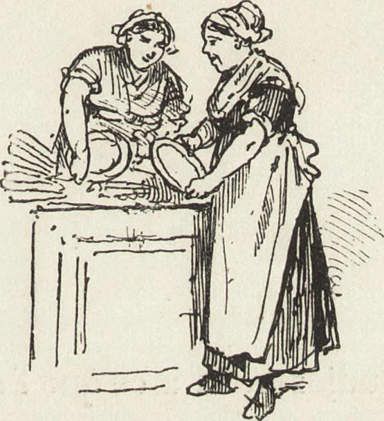 An illustration from La comédie de notre temps ... études au crayon et à la plume, 1874, leaf 208