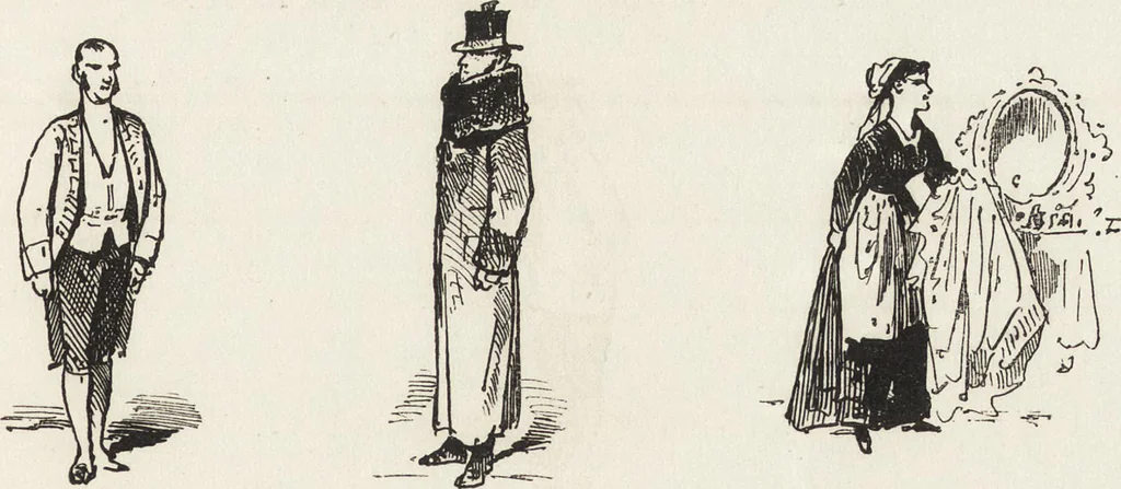An illustration from La comédie de notre temps ... études au crayon et à la plume, 1874, leaf 208