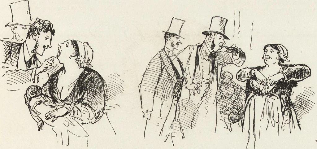 An illustration from La comédie de notre temps ... études au crayon et à la plume, 1874, leaf 212
