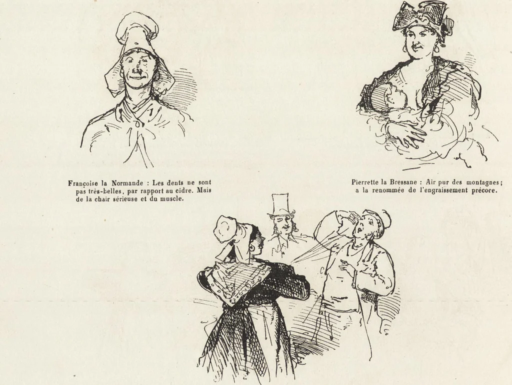 An illustration from La comédie de notre temps ... études au crayon et à la plume, 1874, leaf 213