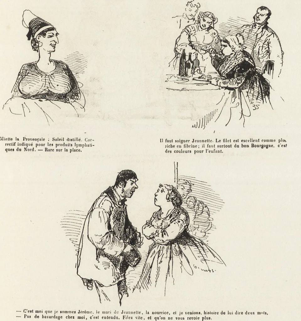 An illustration from La comédie de notre temps ... études au crayon et à la plume, 1874, leaf 214