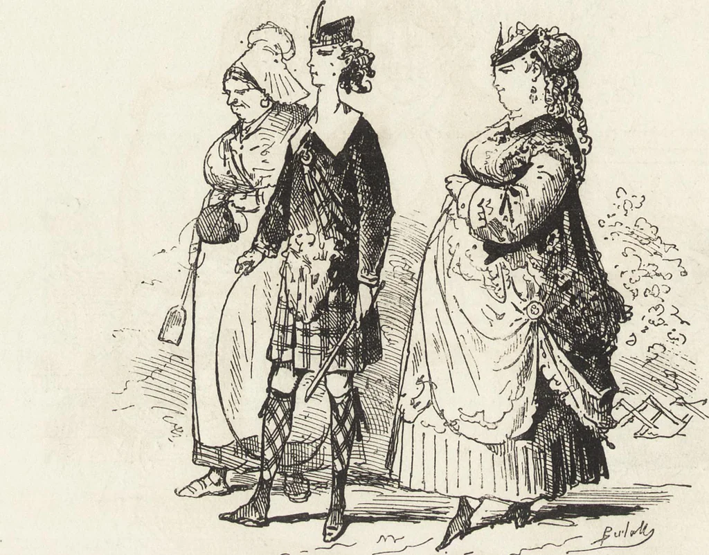 An illustration from La comédie de notre temps ... études au crayon et à la plume, 1874, leaf 215