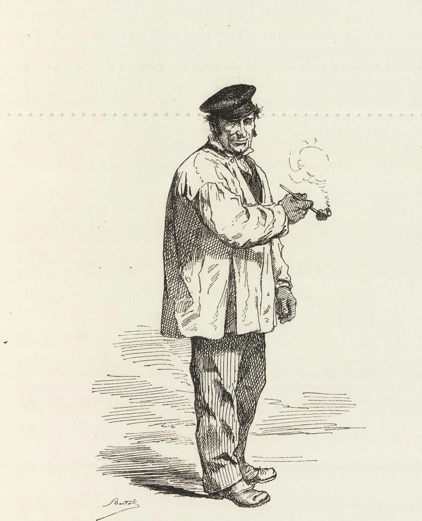 An illustration from La comédie de notre temps ... études au crayon et à la plume, 1874, leaf 218