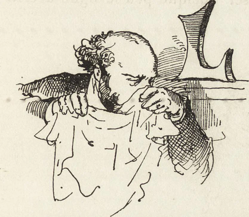 An illustration from La comédie de notre temps ... études au crayon et à la plume, 1874, leaf 220