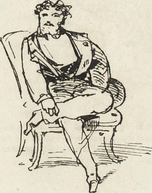 An illustration from La comédie de notre temps ... études au crayon et à la plume, 1874, leaf 228