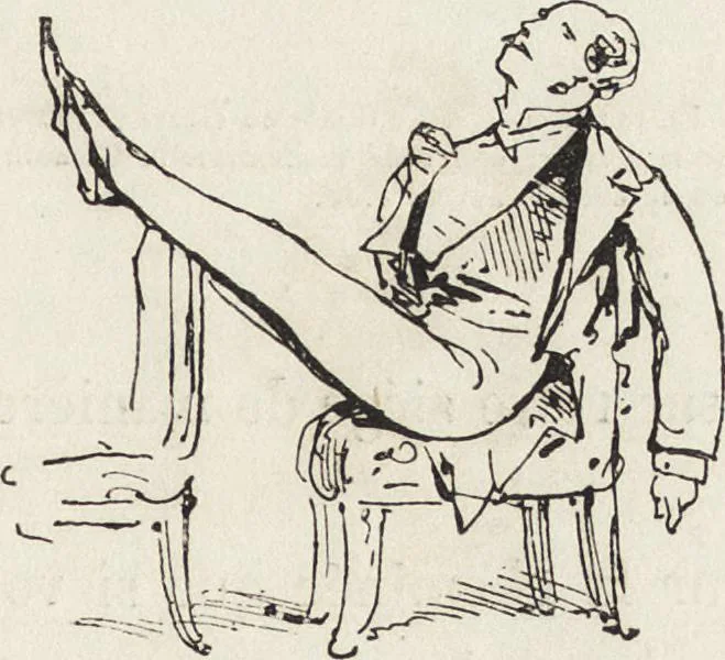 An illustration from La comédie de notre temps ... études au crayon et à la plume, 1874, leaf 228