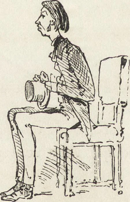 An illustration from La comédie de notre temps ... études au crayon et à la plume, 1874, leaf 229
